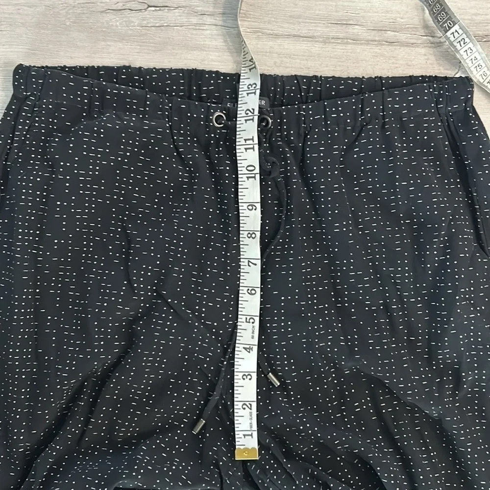 Eileen Fisher Morse code wide leg tencel pull on draw string pants size medium
